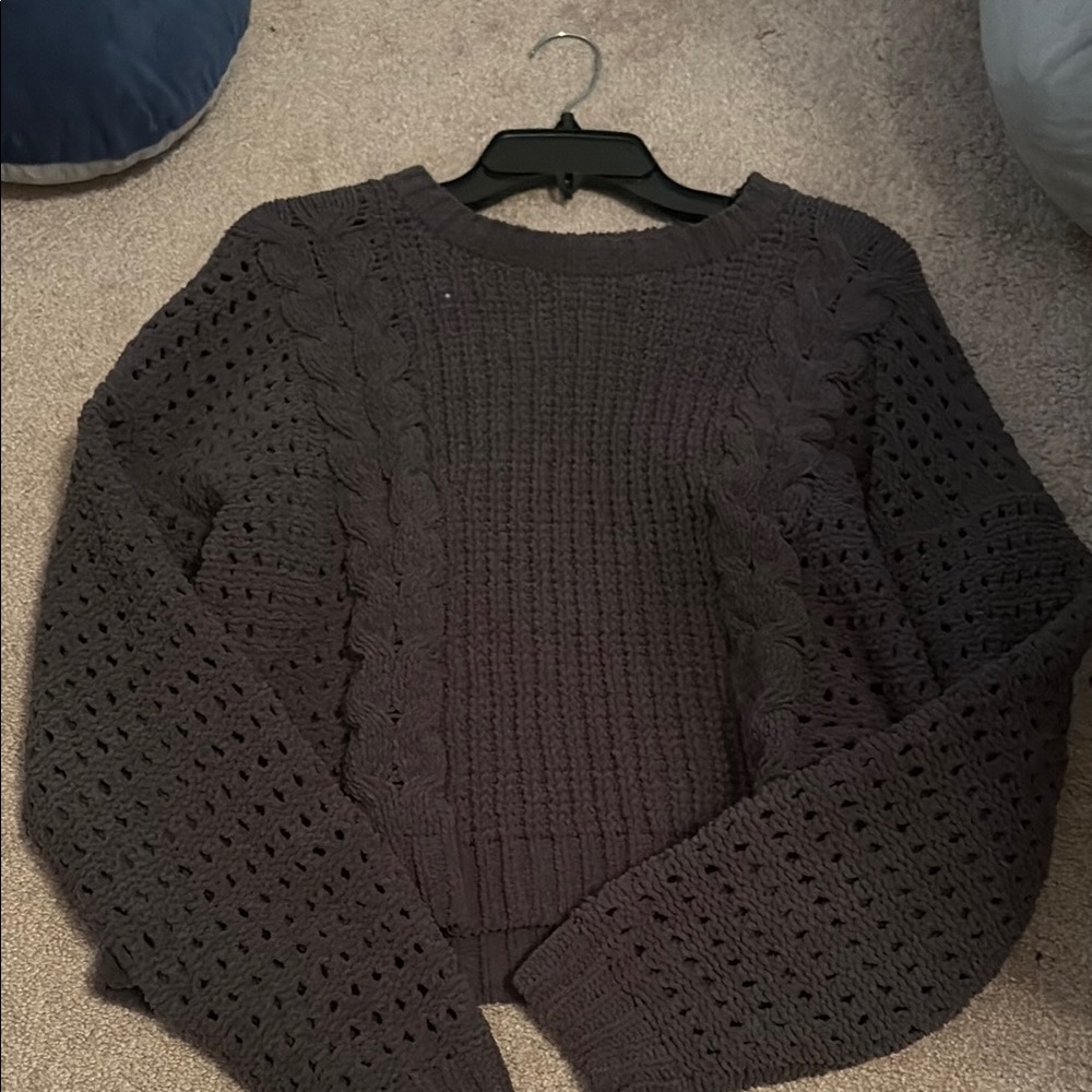 Cozy Black Cable Knit Sweater